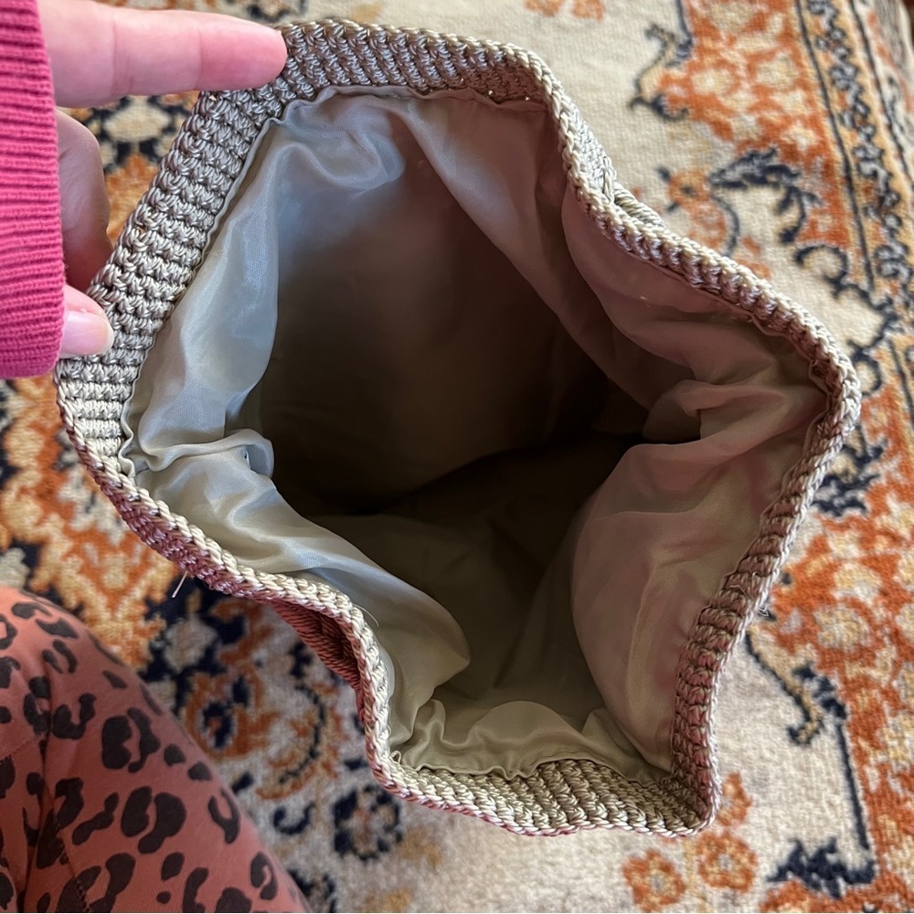 Taupe Knit Drawstring Bag - Picture 7 of 7